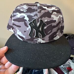 Yankees Oakley Camouflage Baseball Cap with Black Brim